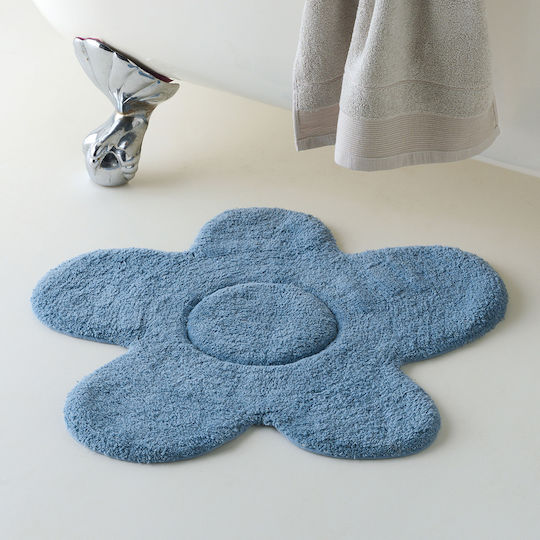 Kentia Set Badematten Baumwolle Rund Daria 000081123 Blau Φ60cm