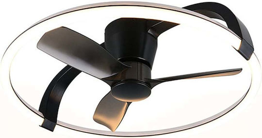 Trio Lighting Stockholm Ανεμιστήρας Οροφής 73.5cm με Φως Μαύρος