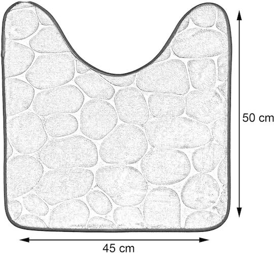 Πατάκι Μπάνιου Microfiber Λεκάνης AT00012491 Μαύρο 50x50εκ.