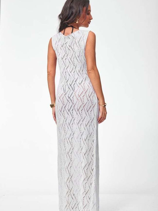 Decoro Damen Maxi Strandkleid Weiß