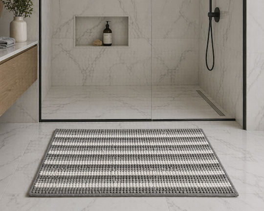 MRShome Rutschfeste Badematte DF-0063002 Grau/Weiß 60x40cm