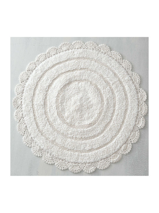 Rythmos Badematte Baumwolle Rund Opal 120-111-1810 White 01 60x60cm