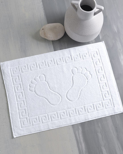 Rythmos Bath Mat Cotton Steps 120-301 White 50x70cm Rythmos Bath Mat Cotton Steps 120-301 White 50x70cm