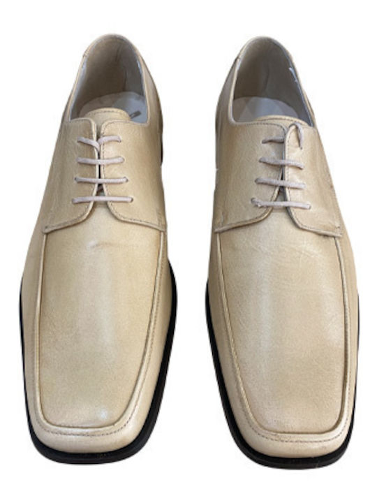 Leather Men's Dress Shoes Beige