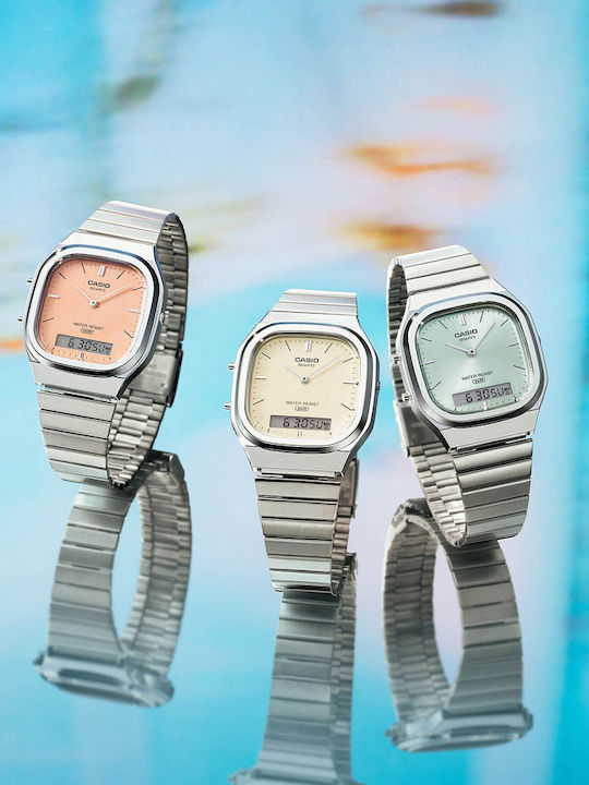 Casio Men's Battery Watch with Silver Metal Bracelet Casio Men's Battery Watch with Silver Metal Bracelet