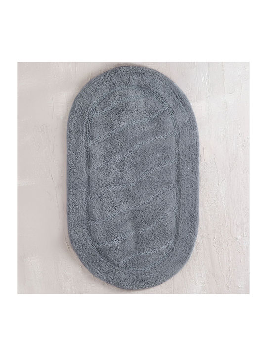 Rythmos Set Badematten Baumwolle Oval Oval 120-118-021 Dark Grey 60x90cm