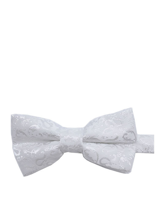 Kids' Baby Bow Tie White Brocade Paisley Design Brims Trims