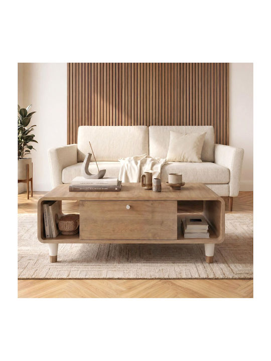 Rectangular Central Coffee Table Doro Wooden Sepet Oak L100xW60xH34.6cm