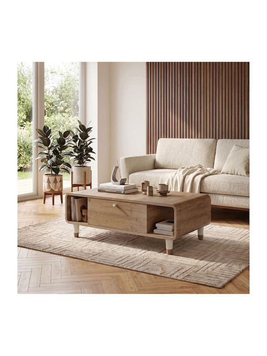 Rectangular Central Coffee Table Doro Wooden Sepet Oak L100xW60xH34.6cm