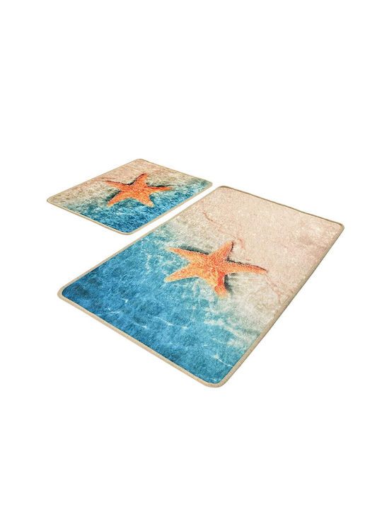 Chilai Home Set Badematten Synthetisch,Polyester/Cotton/Leather Rechteckig 359CHL2384 Mehrfarbig 2Stück