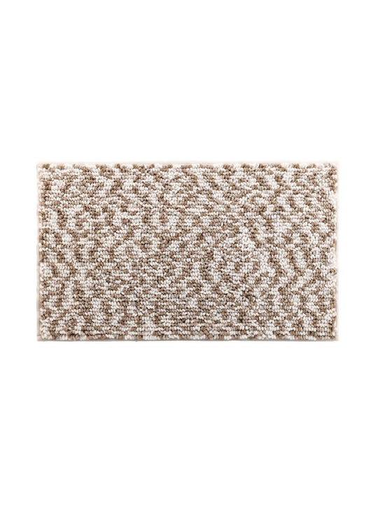 Atmosphera Bath Mat Microfiber 1802084 Beige White 45x75cm