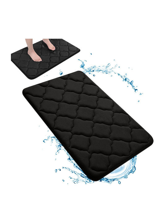 Non-Slip Bath Mat Memory Foam 27603 Black 50x40cm