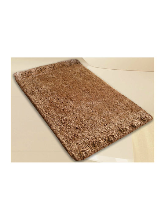 San Lorentzo Bath Mat Cotton 925 Double Lace Camel 50x80cm