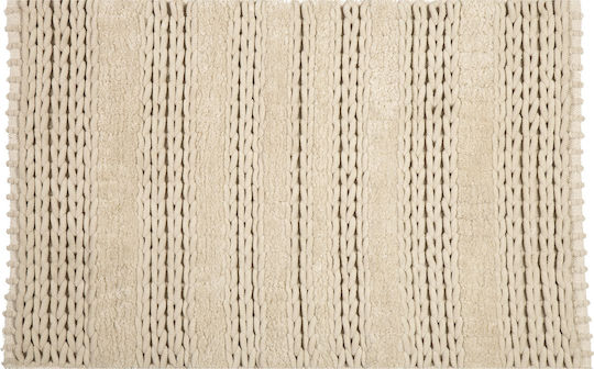 Nef-Nef Homeware Rutschfest Badematte Synthetisch,Polyester/Cotton/Leather Rechteckig Life 027023 514 Linen 60x90cm