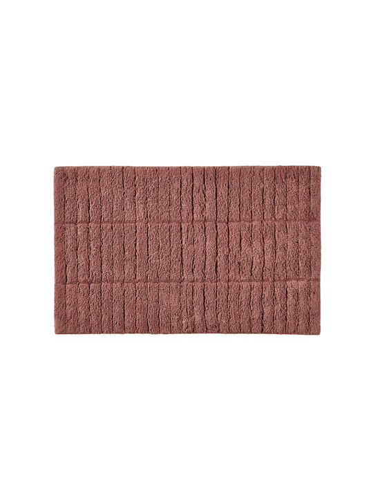 Zone Denmark Badematte Baumwolle Rechteckig Tiles 33433 Peach Red 80x50cm