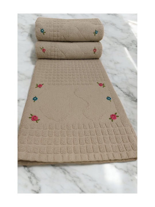 SteweHome Set Cotton Bath Mats STE-024697-V51013 Beige 50x70cm 3 Pieces