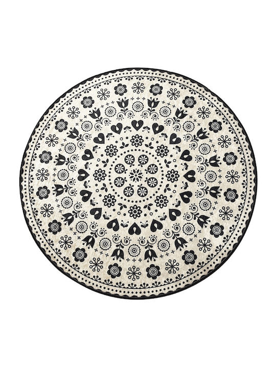 Mijolnir Antiderapant Covoraș de Baie Rotund Venice 100% Velur Ecru Φ140cm