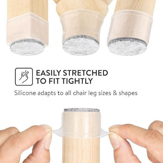 Set 16 Leg Protectors Chairs Table Aneaseit Made Silicone Felt Suitable Any Shape 16-29 Cm Transparent