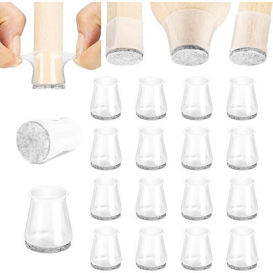 Set 16 Leg Protectors Chairs Table Aneaseit Made Silicone Felt Suitable Any Shape 16-29 Cm Transparent