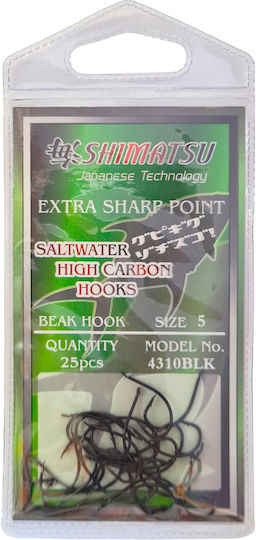 Shimatsu Bent Fishing Hooks 4310 25 Units Nickel No6