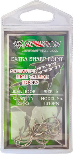Shimatsu Fishing Hooks Bent 4310 25 Units Nickel No7