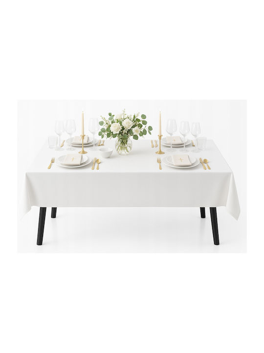 Now Art Stain Resistant Tablecloth White 140x280cm