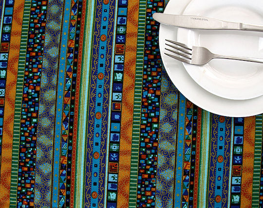 FRIPIA FRIPIA Leinen Tischtuch Mit Spitze Blau 140x200cm