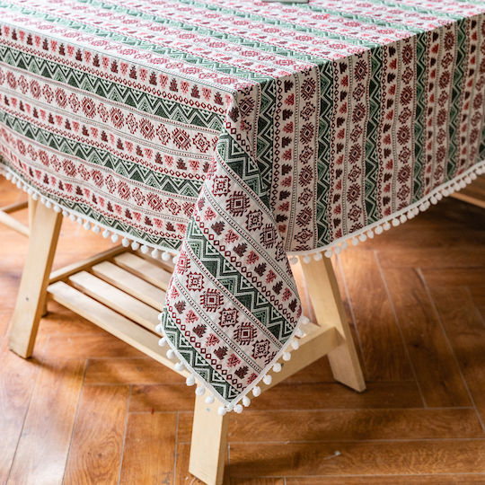 FRIPIA Față De Masă Din In Cu Broderie Albă 140x250cm