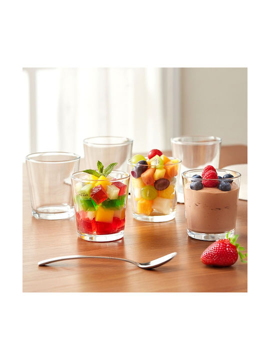 Vilde Serving Bowls Round Glass Transparent 6 Pieces