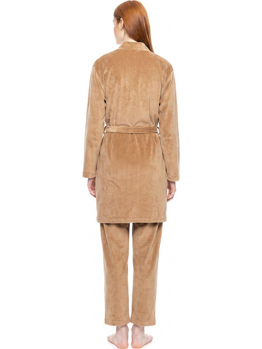 Pink Label Winter Women's Velvet Robe Skin