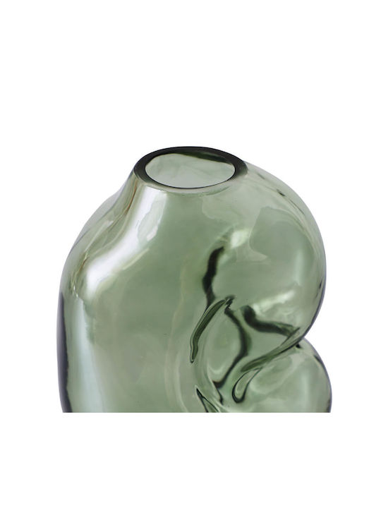 HK Living Vază Decorativă Din Sticlă Verde 13x11xÎ18cm