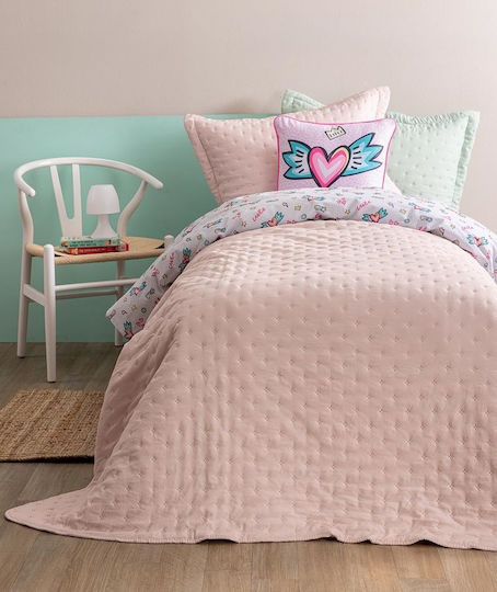 Palamaiki Κουβερλί Σετ Μονό Pink 160x240cm Palamaiki Κουβερλί Σετ Μονό Pink 160x240cm