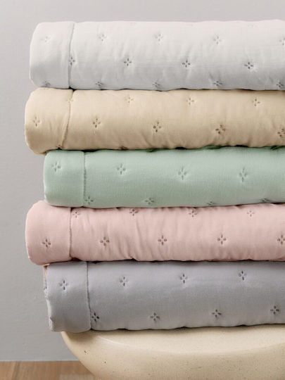 Palamaiki Σετ Κουβερλί Μονό Microfiber Mint 160x240cm