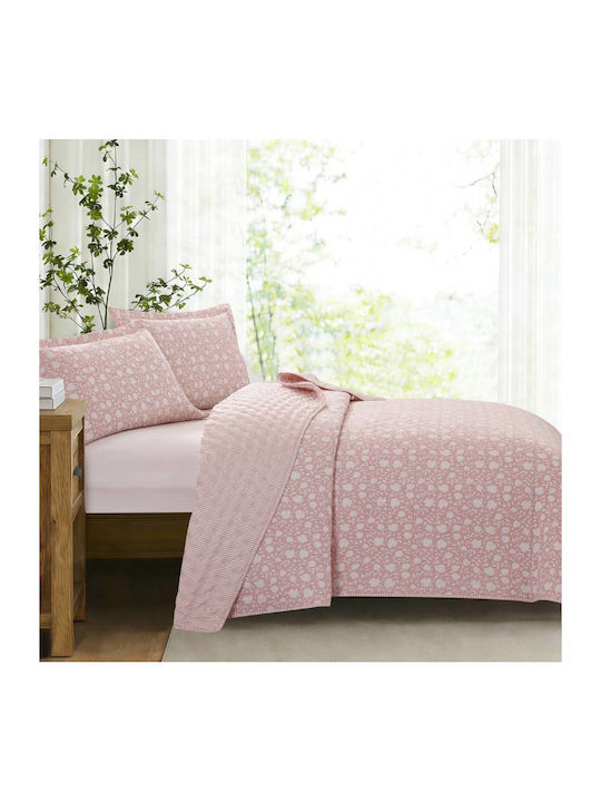 Liolios Home Veronica Coverlet Set Super Queen Pink 220x240cm
