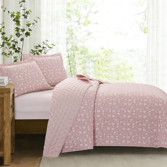Liolios Home Veronica Super Double Coverlet Pink 220x240cm Liolios Home Veronica Super Double Coverlet Pink 220x240cm