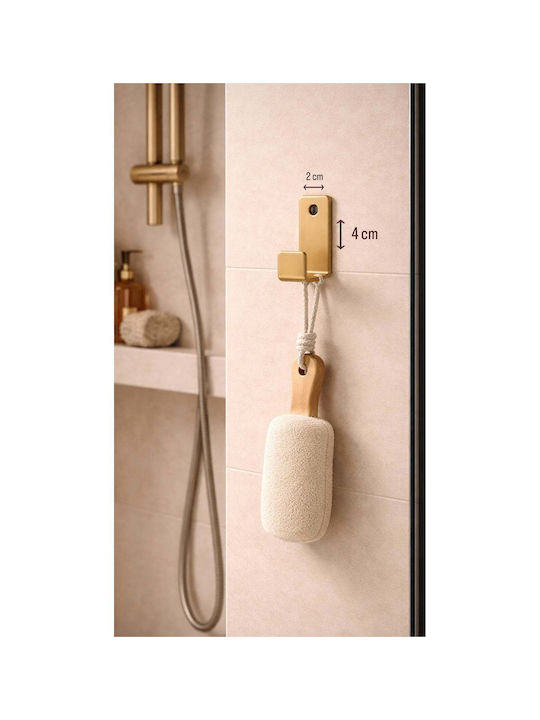 SteweHome Double Wall-Mounted Bathroom Rail with Sticker Gold