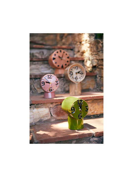 HK Living Vintage Pink Ceramic Wall Clock 12.5x9.5cm