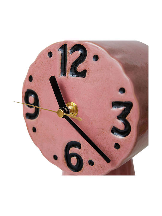 HK Living Vintage Pink Ceramic Wall Clock 12.5x9.5cm