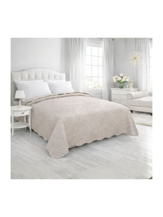 Olia Home Релефно 700 Покривало Кингсайз Бежов 220x240см