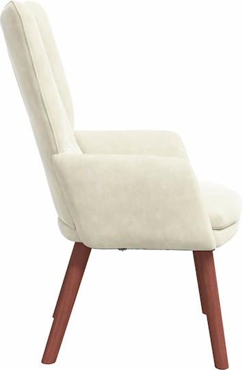 Sessel Aus Samt Crem 63x67x94cm