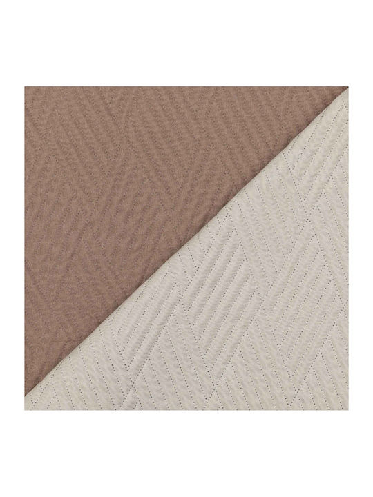 Borea Diamond Tagesdecke Übergröße aus Polyester Ecru-Cafe 220x240cm