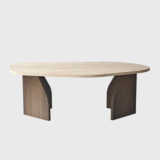 Zentrales Kaffeetisch Rock Holz Walnuss M100xT60xH35cm