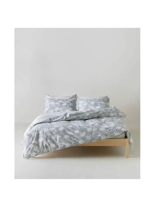 Kentia Rosaira Κουβερλί Υπέρδιπλο Βαμβακοσατέν Grey-white 230x250cm
