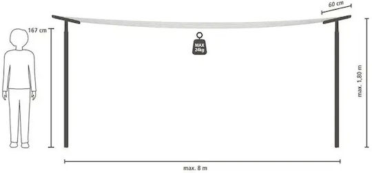Brabantia HangOut Απλώστρα Δαπέδου για το Κήπο με Μήκος Απλώματος 50m
