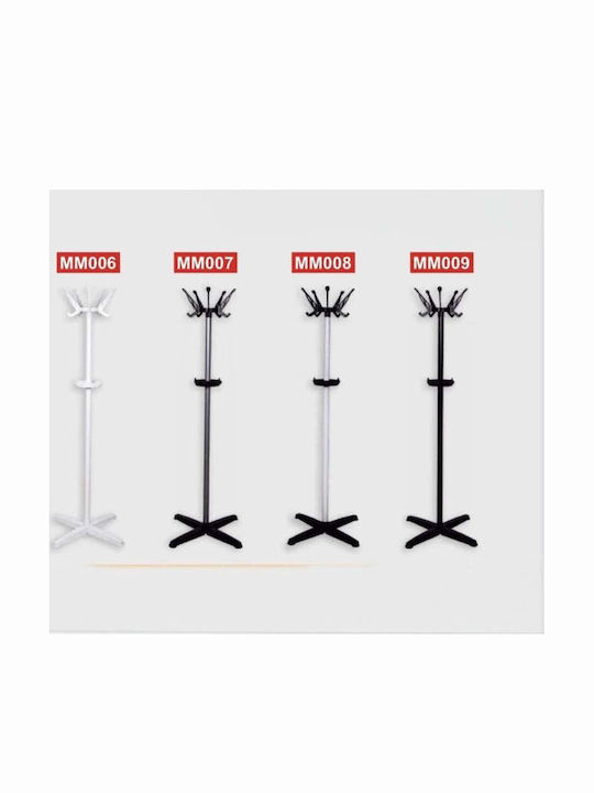 SteweHome Metallic White Coat Rack 29x29x170cm