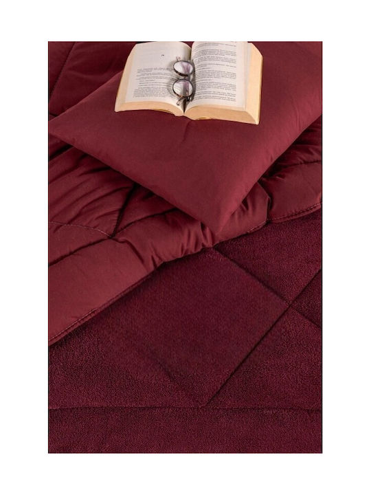 SteweHome Set Kids Double Sided Single Duvet with Pillowcase Bordeaux 100x200cm