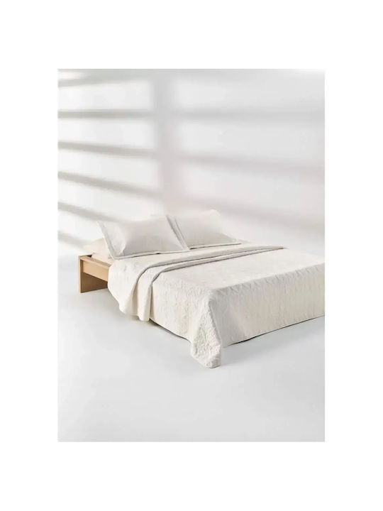 Kentia Aspara Tagesdecken King Size Baumwolle Weiß 260x250cm 3 Stück