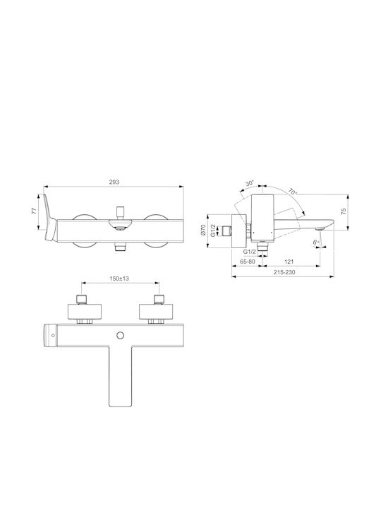 Ideal Standard Conca Миксер Батерия За Вана Сива