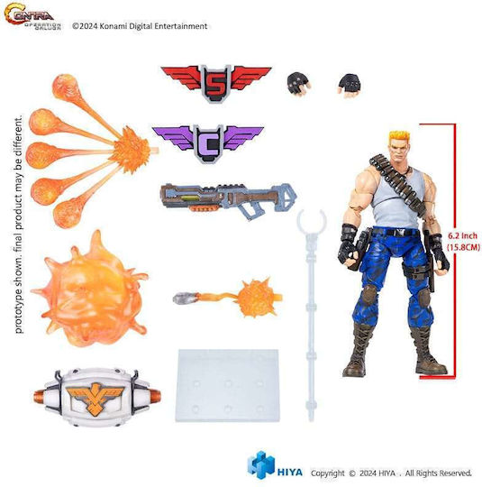 Hiya Toys Contra Operation Galuga Exquisite Basic Bill Rizer Action Figure