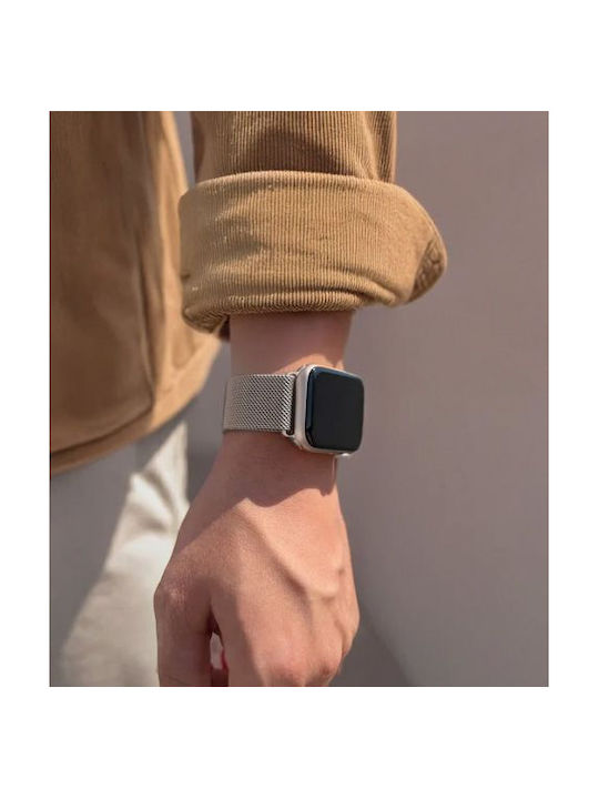 Decoded Milan Traction Stainless Steel Band Metal Bracelet Apple Watch Series Ultra 1-3 Series 1-11 SE 1-3 Shiny Gold De-d26aws45mts2gd